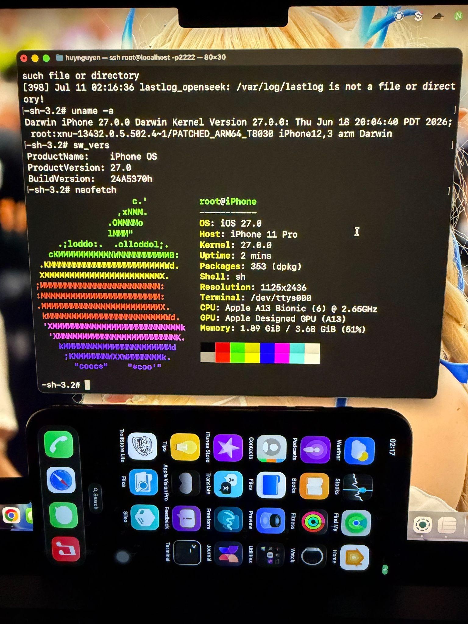 usbliter8-fun: dự án jailbreak iOS 27 dành cho developer trên iPhone 11 Pro