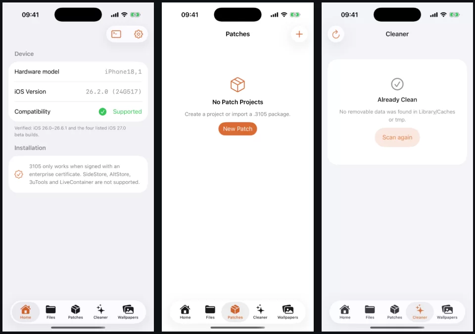 3105: công cụ quản lý dữ liệu ứng dụng và patch trên iOS 17–27 không cần jailbreak