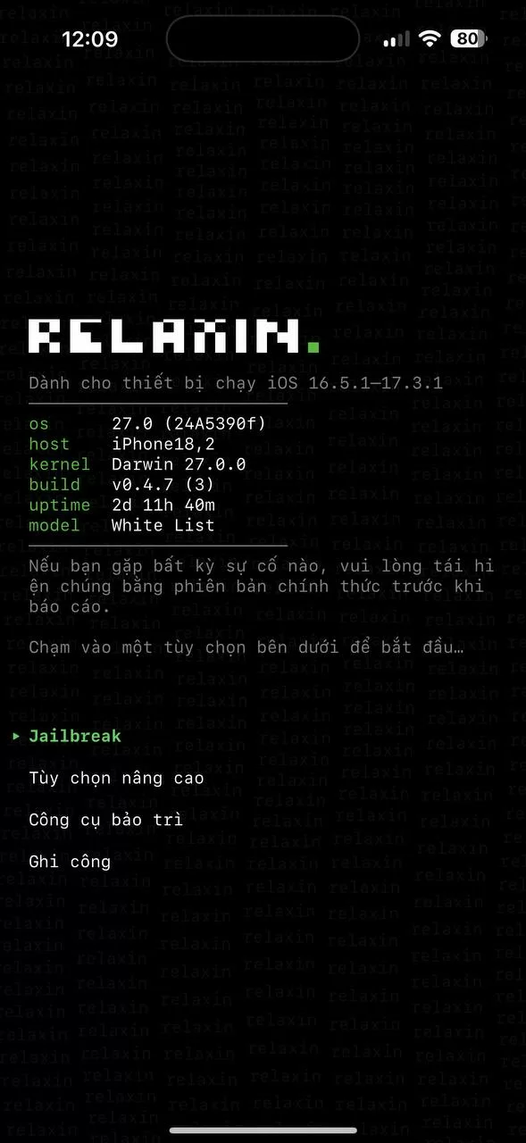 Relaxin Whitelist By Derma: bản RootHide chỉ inject tweak vào ứng dụng được chọn