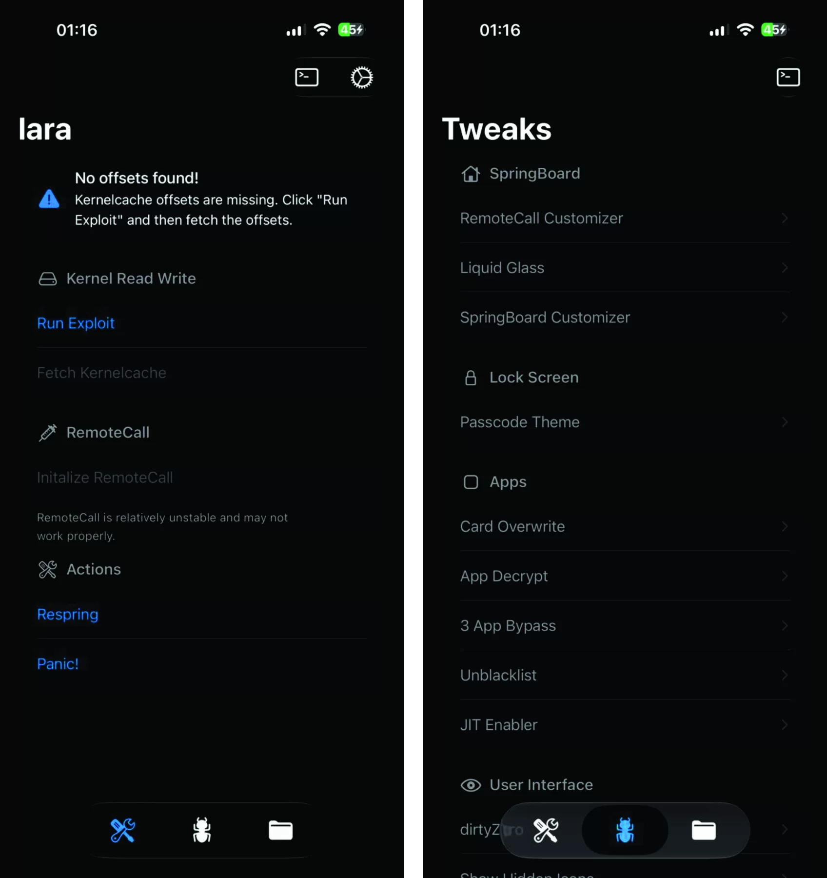 Lara: bộ công cụ tùy biến iOS dùng DarkSword, hỗ trợ đến iOS 26.0.1