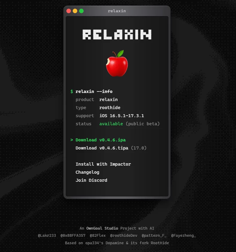 Relaxin: jailbreak RootHide mới cho iOS 16.5.1 đến iOS 17.3.1